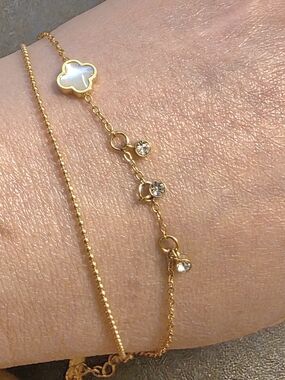 2 In 1 Clover and Crystal Bracelet